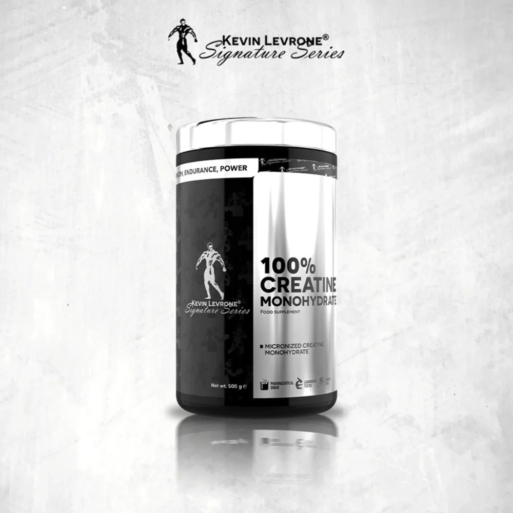 Creatina Monohidratada Kevin Levrone 500g Suplemento de creatina monohidratada Kevin Levrone en envase de 500g creatina monohidratada 100%