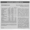 Etiqueta de BLACK BLOOD Blueberry 300g con información nutricional
