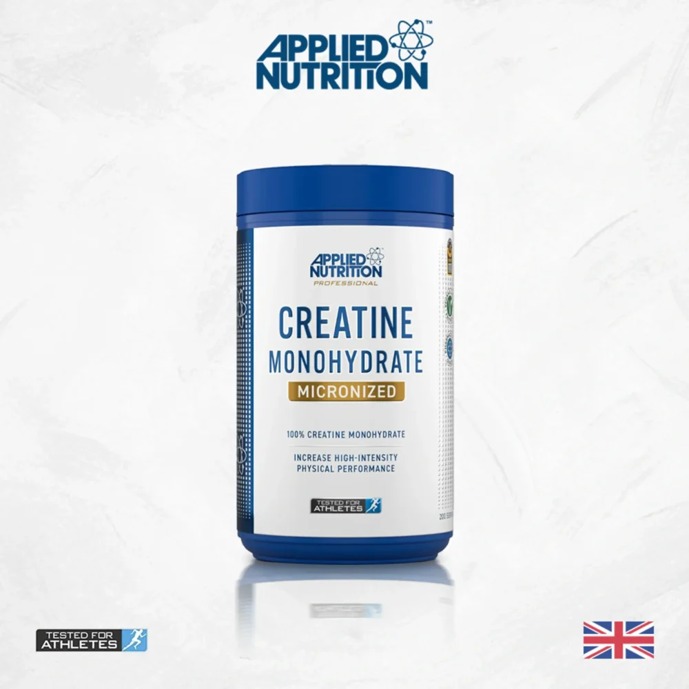 Creatina Monohidratada Applied Nutrition 1kg para rendimiento deportivo Envase de creatina monohidratada Applied Nutrition de 1kg