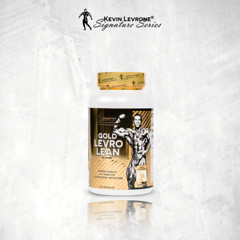 Suplemento GOLD LEVRO LEAN para energía y metabolismo Frasco de suplemento GOLD LEVRO LEAN con 90 cápsulas para mejorar el metabolismo Gold Levro Lean
