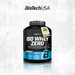 Envase de proteína en polvo BioTechUSA ISO Whey Zero sabor vainilla